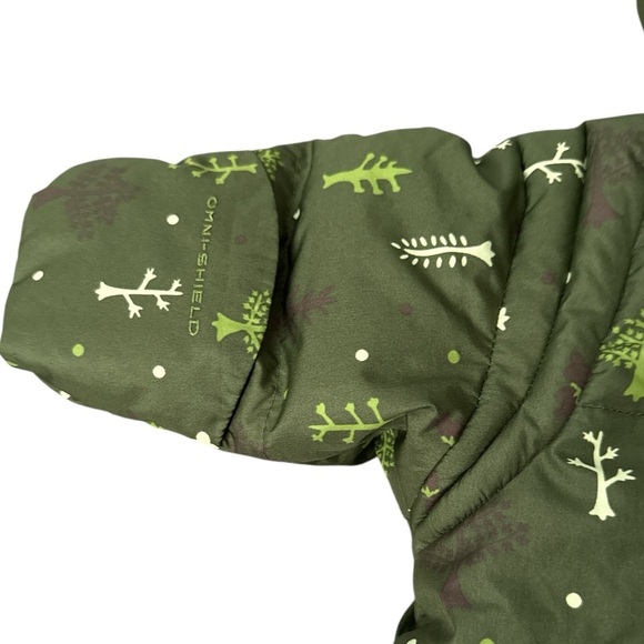 Columbia Baby One Piece Down Snowsuit Green Hooded Insulated Winter Bunting 6M - Picture 6 of 8